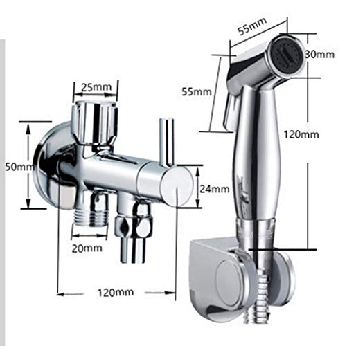 WYYSYNXB Multi-Layer Plating Bath Shower Main Body All Copper Tap Bathroom Toilet Pressurized Spray Gun Flusher Silver