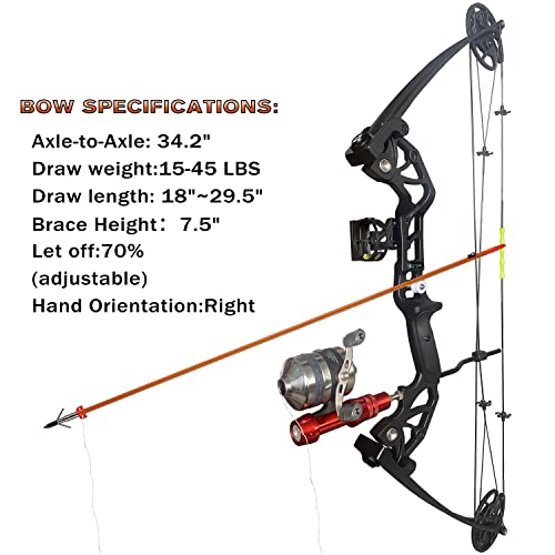 Evercatch Bowfishing Bow Kit and Fishing Arrow Ready to Shoot Right