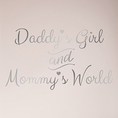 24"x13" Daddy's Girl and Mommy's World Wall Decal Sticker Art Mural Home Decor Quote Baby Nursery Wall Decal Sticker Art Mural Home Decor Quote