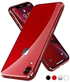 RANVOO Clear iPhone XR Case, Soft Silicone Cover with Red Electroplated Bumper Thin Slim Fit Case for iPhone XR 6.1 Inch (2018), Crystal Red