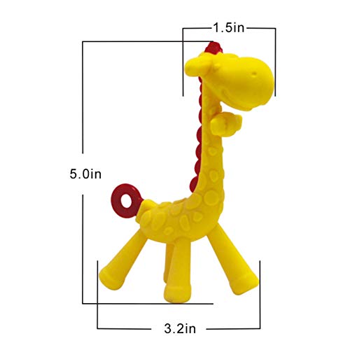 Baby Teething Toys BPA Free Soft Silicone Baby Fruit Teethers Toys with Pacifier Clip/Holder Non-Toxic, Soft, Durable and Freezer teether for Boys & Girls Infant and Toddler(JRBT-TDD)