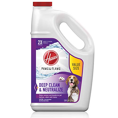 Hoover Paws & Claws Deep Cleaning Carpet Shampoo, Concentrated Machine Cleaner Solution for Pets, 128oz Formula, AH30933, White