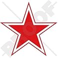 USSR Soviet Air Force Red Star Roundel Stickers – 75mm Glossy Vinyl Decals (Set Of 2)