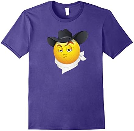 Mens Cowboy Hat Smiley Face T Shirt for Men Women and Kids Large Purple