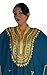 Moroccan Caftan Handmade with Gold Hand Embroidery Long Length Teal Blue