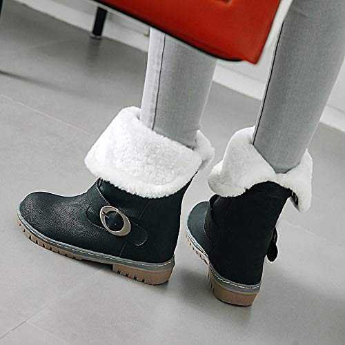 Respctful ♪☆ Women Girls 's Fashion Suede Boots Buckle Strap Ankle Booties Round Toe Chunky Shoes Warm Snow Boots