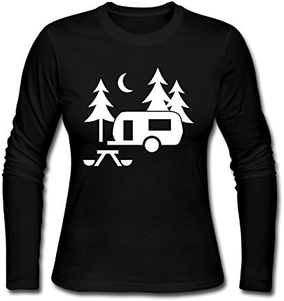Travel Trailer Funny Shirts Scoop Neck Long Sleeve T-shirts Women's