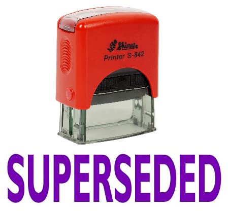 SUPERSEDED Self Inking Rubber Stamp Custom Shiny Office Stationary Stamp