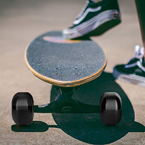 NONMON Skateboard Wheels 52mm 95A with ABEC-9 Bearings, Pack of 4, Solid Black