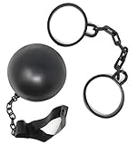 Prisoner Costume Ball and Chain and Handcuff Shackles Accessories Black