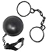 Prisoner Costume Ball and Chain and Handcuff Shackles Accessories Black