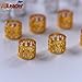 Mixed Golden Silver Dreadlock Beads for Hair Adjustable No Rust Aluminum Metal Cuffs Beads 8.5mm 100pcs Braiding Hair Decoration Jewelry by AliLeader