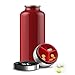 Thermos Vacuum Insulated Storage Water Bottle,20 oz Stainless Steel Red(L.&G. Water bottle keeps hot water hot 24 Hours Later,ice water cold 8 Hours Later)