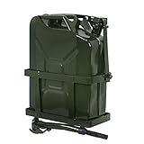 Clever Market Automotive Gas Tank Metal Jerry Can Fuel Steel Tank Holder Military Green NATO Army Solid Gasoline Tank 5 Gallon 20L