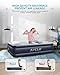 AYCLIF Upgraded Air Mattress Twin Size Blow Up Raised Airbed, Cup Hole Inflatable Mattress with Built-in Electric Pump Easy to Transport & Store and Repair Patches Included, 80x39x18 inches