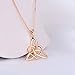 Sterling Silver Good Luck Irish Celtic Knot Triangle Lover Heart Shaped Pendant Necklace, 18