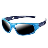 Pro Acme TPEE Rubber Flexible Kids Sports Polarized Sunglasses for Baby and Children Age 3-10 (Baby Blue)