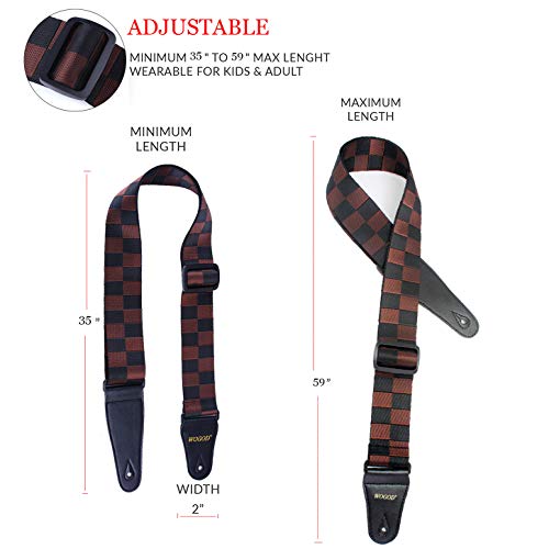 Guitar Strap Bass Electric Guitar Straps Plaid Nylon Guitar Straps