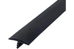 Outwater Plastic T-molding 1 Inch Black Flexible Polyethylene Center Barb Tee Moulding 25 Foot Coil