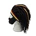 FALETO Funny Knit Beanie Beard Hat Rasta Hat with Dreadlocks Handmade Wig Fancy Halloween Caps,Brown