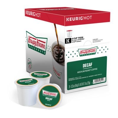 Krispy Kreme Doughnuts, Keurig Single-Serve K-Cup Pods, House Decaf Medium Roast Coffee, 72 Count (6 Boxes of 12 Pods)