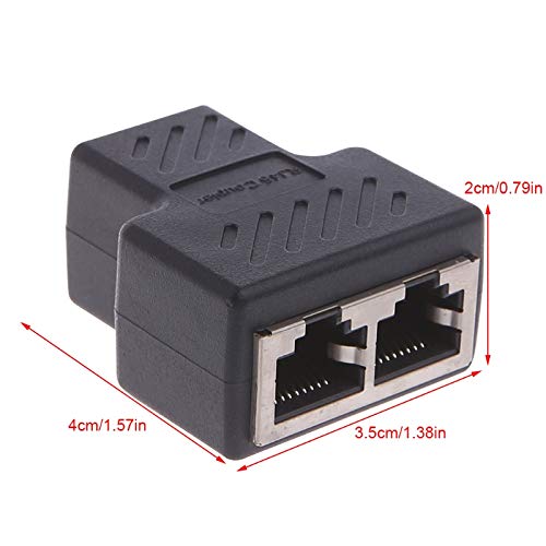 Itlovely 1 to 2 Ways LAN Ethernet Network Cable RJ45 Female Splitter Connector Adapter
