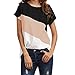 2018 Women's Color Block Blouse Chiffon Short Sleeve Casual Shirts Tunic Tops by Topunder