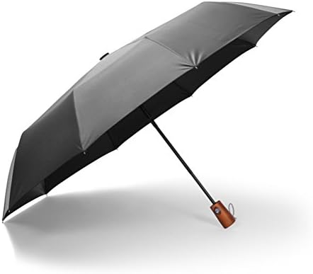 Facebecd German 10 Ribs Multifunctional Windproof To 65 MPH & Waterproof & UV 50+ Protection &Storm Resistant Compact Sun Rain Umbrella , Auto Open & Close One Handed Operation, Real Wood Handle