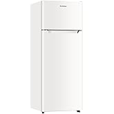 BANGSON 7.7 Cu.Ft Refrigerator with Top Freezer Apartment Size, Fridge for Small Spaces, Office Studio, Energy Saving Low Noi
