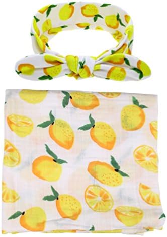 Newborn Baby Swaddle Blanket Headband 100% Cotton Infant Receiving Blankets Set