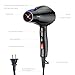 Ptatoms Heat Dryer AC 2100w Constant Temperature Professional Hair Dryer with Blue light negative ionic function 2 Speeds - 3 Heat Settings for home barbershop -Black