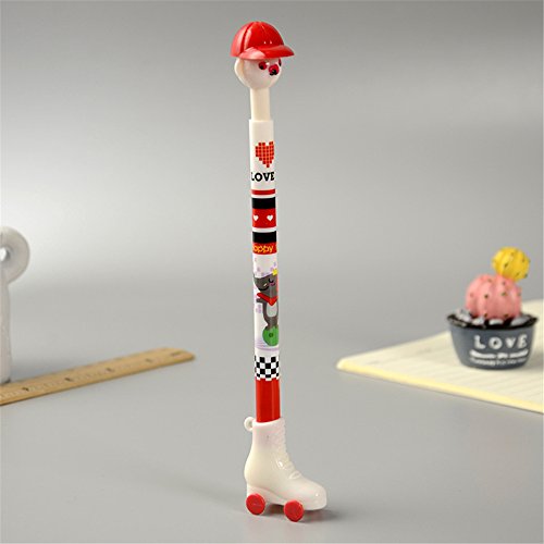 Cute Kawaii little Skating child shape Kawaii Random Color Shipping Ball point Pens For students school supplies (6)