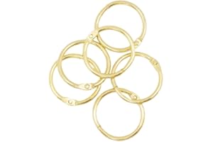 Craftelier - Set of 6 Metal Binder Rings for Scrapbooking and Crafts, Rings for Albums, Notebooks, Planners or Agendas, Size 