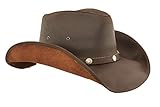 Lucky Trails Men's Dakota Leather Western Cowboy Hat