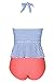 CUPSHE Women's Keeping You Accompained Stripe One-piece Swimsuit Beach Swimwear Bathing Suit (Medium, Blue)