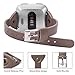 TOYOUTHS Slim Strap Compatible with Fitbit Versa/Versa 2/Versa Lite/Versa SE Bands for Women Men Thin Genuine Leather Replacement Wristbands Handmade Watch Band Accessories Taupe