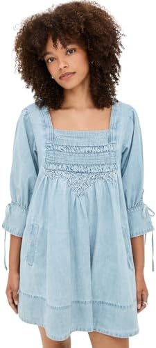 free people cheyenne denim mini dress Free People Cheyenne Denim Mini Dress Ivory XS (Women's 0-2) at Amazon  Women's Clothing store