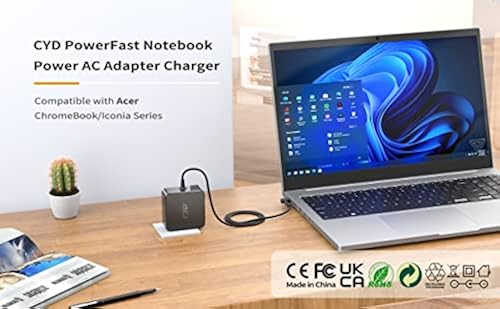 CYD 45W 19V Laptop-Charger Compatible for Acer-Aspire R13 R5 S5 S7