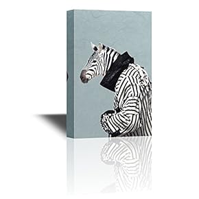 Canvas Wall Art - Mr Zebra - Gallery Wrap Modern Home Art | Ready to Hang - 12x18 inches