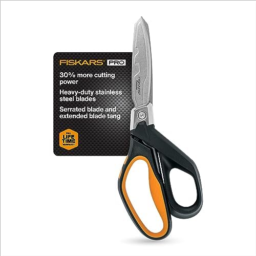 Fiskars Pro PowerArc Shears 10" HeavyDuty Scissors with SoftGrip