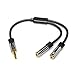 KabelDirekt – 3.5mm Male to 2 x 3.5mm Female Audio Headset Y Splitter Adapter Cable – Pro Series