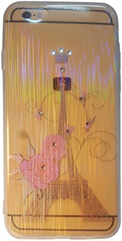 Iphone 6 6s designed eiffel towel and flowers clear silicone thin flexable case altera