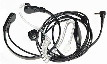 Caroo Throat Mic Microphone Covert Acoustic Tube Earpiece Headset With Finger PTT For 1 PIN 2.5MM Motorola COBRA Talkabout Walkie Talkie 2 Way Radio T6200C T5800 T7200 T5720