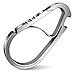 Idakey Full Stainless Steel Anti-Lost Key Chain Carabiner with Bottle Opener for Home, Camping, Fishing, Hiking, Traveling and Keychain Silver