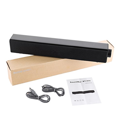 Sound Bar, EIVOTOR 20W Wired and Wireless Portable Soundbar, Home Theater Speaker Surround Audio Stereo System for TV, PC, Cellphone, Tablets Projector and Wireless Devices