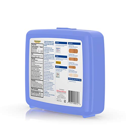 Johnson & Johnson Brand Safe Travels Portable First Aid Kit for Minor Wound Care with Assorted