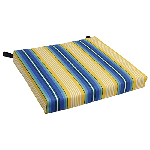 Blazing Needles Outdoor Chair Cushion, 20" x 19", Bleu Impressions 2 Count