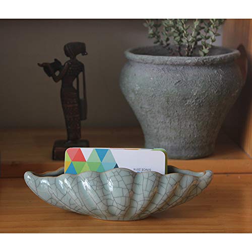 BangQiao Ceramic Business Name Card Holder Display Stand for Desk, Home and Office, Black Veins - Thumbnail 3