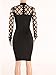 Wuxh Women's Sexy Long Sleeve Hollow Out Cocktail Clubwear Party Mini Bandage Bodycon Dress (Small, Black)