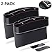 KONGDY Car Seat Pockets 2 Pack PU Leather Car Seat Gap Filler Console Side Organizer Storage Box for Car Interior Accessories Cellphone Wallet with Non-Slip Mat(2 Pack, Black)